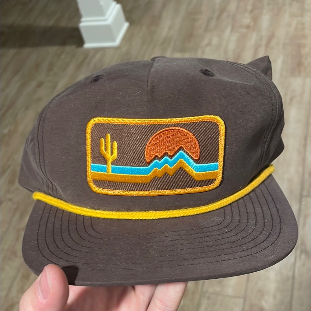 Brown Cap with Embroidered Patch